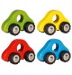 Chunky Wooden Play Car with Heavy-Duty Rubber Tyres