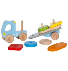 Wooden Dumper Truck with Shape Sorting Blocks - Elements & Play Details