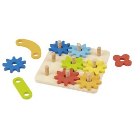 Multi-Game Wooden Stacking Base & Peg Sorter - Overview - Montessori Toy