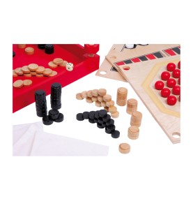 Traditional Wooden Family Board Games Compendium Box - Overview - Montessori Toy
