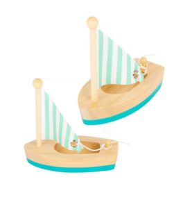Natural Wooden Sailing Boat Bath & Water Toy - In-Use Lifestyle View 6