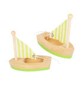 Natural Wooden Sailing Boat Bath & Water Toy - In-Use Lifestyle View 8