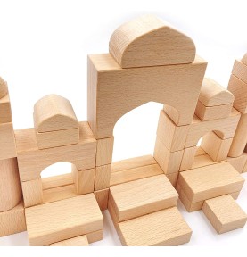 Arabian Nights Palace Wooden Building Blocks Set - 54 Pieces - Full Set Overview
