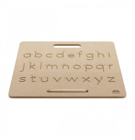 Wooden Lowercase Cursive Tracing Board with Wooden Stylus - Overview - Montessori Toy
