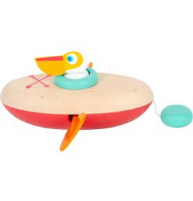 Wooden Floating Pelican Bath & Water Companion - Montessori Wooden Educational Toy