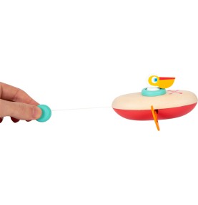 Wooden Floating Pelican Bath & Water Companion - Elements & Play Details