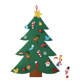 DIY Felt Christmas Tree Hanging Activity Kit - Montessori Wooden Educational Toy