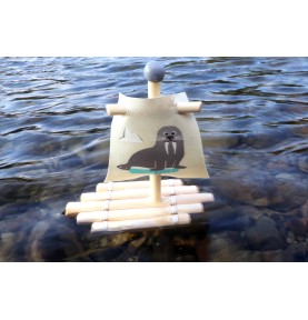 Montessori Floating Walrus Raft Bath Toy - In-Use Lifestyle View 6