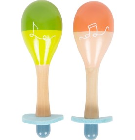 Handcrafted Wooden Musical Maracas - Detailed view - Montessori toy