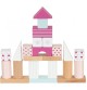 50-Piece Pastel Pink Wooden Building Blocks