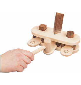 Natural Eco Wooden Pounding Bench with Mallet - Overview of Montessori learning set