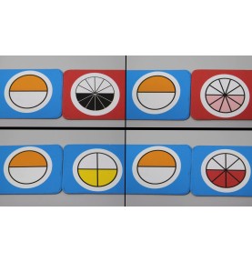 Montessori Fractions Wooden Dominoes Maths Game - Elements & Play Details