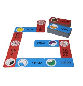 Montessori Fractions Wooden Dominoes Maths Game - Montessori Wooden Educational Toy
