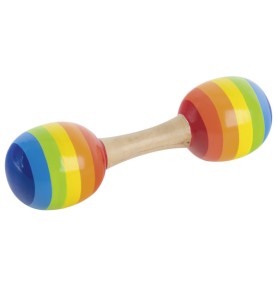 Montessori Rainbow Double Maracas Wooden Rattle - Wooden Montessori Toy