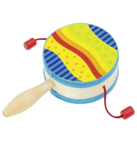 Montessori Wooden Hand Drum Rattle & Tambourine - Detailed View & Craftsmanship