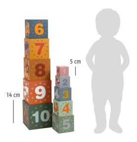 Safari Animals Stacking Wooden Blocks Tower - In-Use Lifestyle View 9