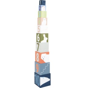 Polar Ice Floe Stacking Wooden Blocks Tower - Montessori Wooden Educational Toy