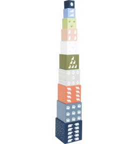 Polar Ice Floe Stacking Wooden Blocks Tower - Overview - Montessori Toy