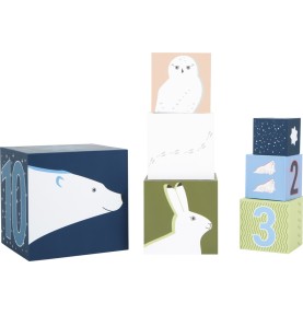 Polar Ice Floe Stacking Wooden Blocks Tower - Close-up on Quality & Finish