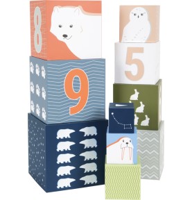 Polar Ice Floe Stacking Wooden Blocks Tower - In-Use Lifestyle View 6