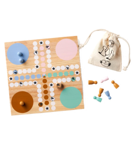 Scandinavian Ludo Traditional Wooden Board Game - Montessori Wooden Educational Toy