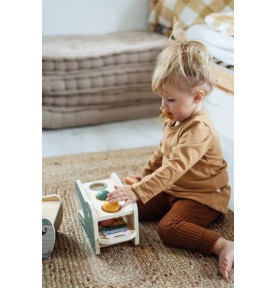 2-in-1 Wooden Hammering Bench & Baby Xylophone - Safari - Elements & Play Details
