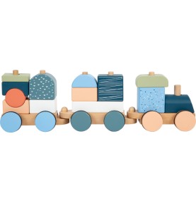 Polar Ice Floe Wooden Push-Along Train Toy - Close-up on Quality & Finish
