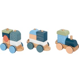 Polar Ice Floe Wooden Push-Along Train Toy - In-Use Lifestyle View 6