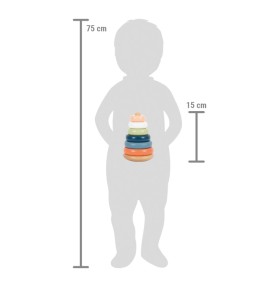 Arctic Ice Floe Wooden Stacking Rings Toy - In-Use Perspective