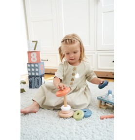 Arctic Ice Floe Wooden Stacking Rings Toy - Close-Up Quality & Finish