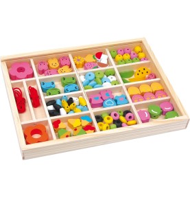 Wooden Bead Threading & Jewellery Making Set - Montessori Educational Toy