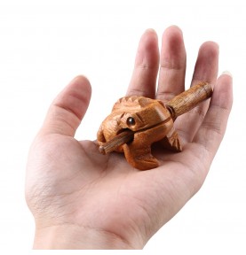 Carved Wooden Guiro Frog Musical Rasp - Sensory learning and motor skills details