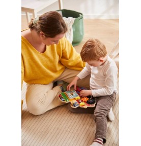 Montessori Locomotive Wooden Busy Board with Latches - Close-up on Quality & Finish