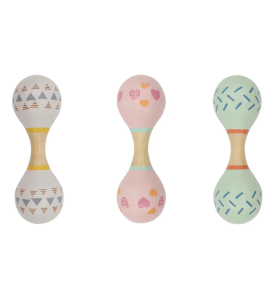 Wooden Baby Maracas Rattle - Sensory Musical Toy - Montessori Educational Toy
