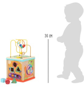 Garden Minibeasts Wooden Sensory Motor Skills Cube - Elements & Play Details