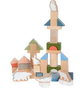 Ice Floe Pastel Wooden Building Blocks - 50 Pieces - Full Set Overview