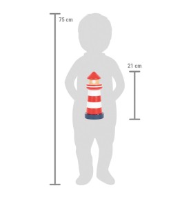 Wooden Lighthouse Stacking Rings Toy - In-Use Perspective
