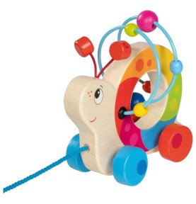 Pull-Along Wooden Snail & Motor Skills Bead Maze - Detailed View & Craftsmanship