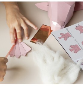 Unicorn Wall Trophy Paper Sculpture Craft Kit - Elements & Play Details