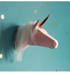 Unicorn Wall Trophy Paper Sculpture Craft Kit - Overview - Montessori Toy