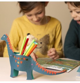 Wooden Dinosaur Desk Pencil Pot DIY Craft Kit - Montessori Wooden Educational Toy