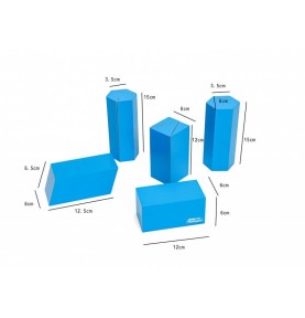 Montessori Geometric Fraction Blocks & Solids Set - Elements & Play Details