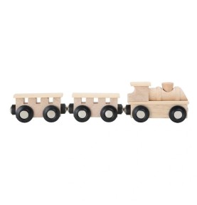 Modular Natural Wooden Magnetic Train Set - Detailed View & Craftsmanship