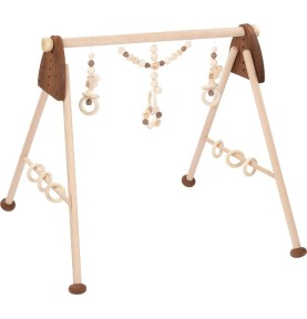 Natural Wooden Baby Play Gym - Squirrel Nature Theme - Montessori Wooden Educational Toy