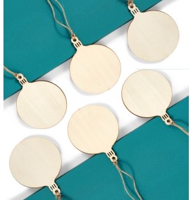 Set of 6 Paintable Wooden Christmas Baubles - DIY Crafts - Wooden Montessori Toy