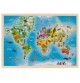 192-Piece Wooden World Map Jigsaw Puzzle