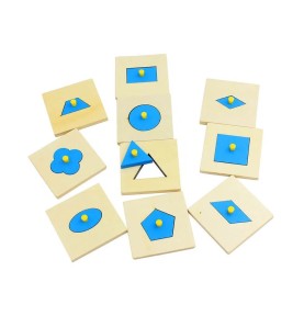 Wooden Geometric Inset Shape Puzzles - 10-Piece Set - Montessori Educational Toy