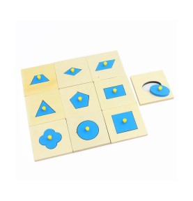 Wooden Geometric Inset Shape Puzzles - 10-Piece Set - Overview of Montessori learning set