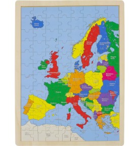 96-Piece Wooden Europe Map Puzzle - Montessori Educational Toy
