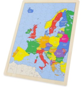 96-Piece Wooden Europe Map Puzzle - Overview of Montessori learning set
